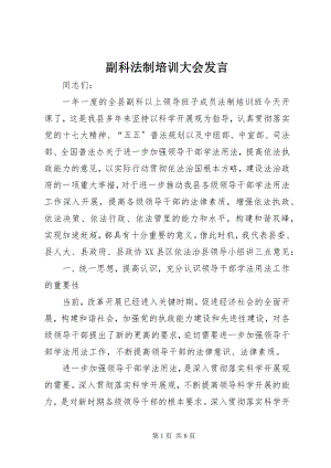 2023年副科法制培训大会讲话.docx