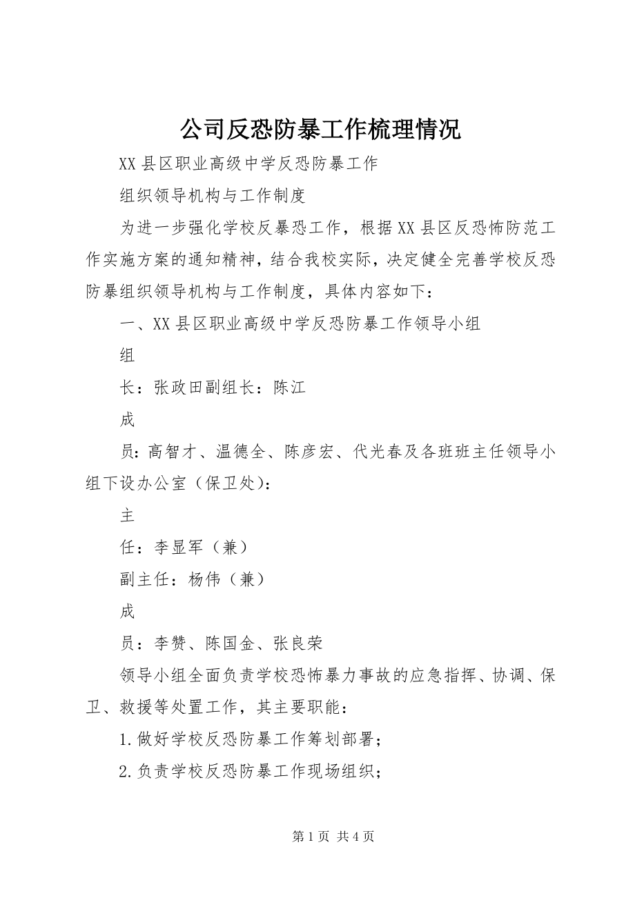 2023年公司反恐防暴工作梳理情况.docx_第1页