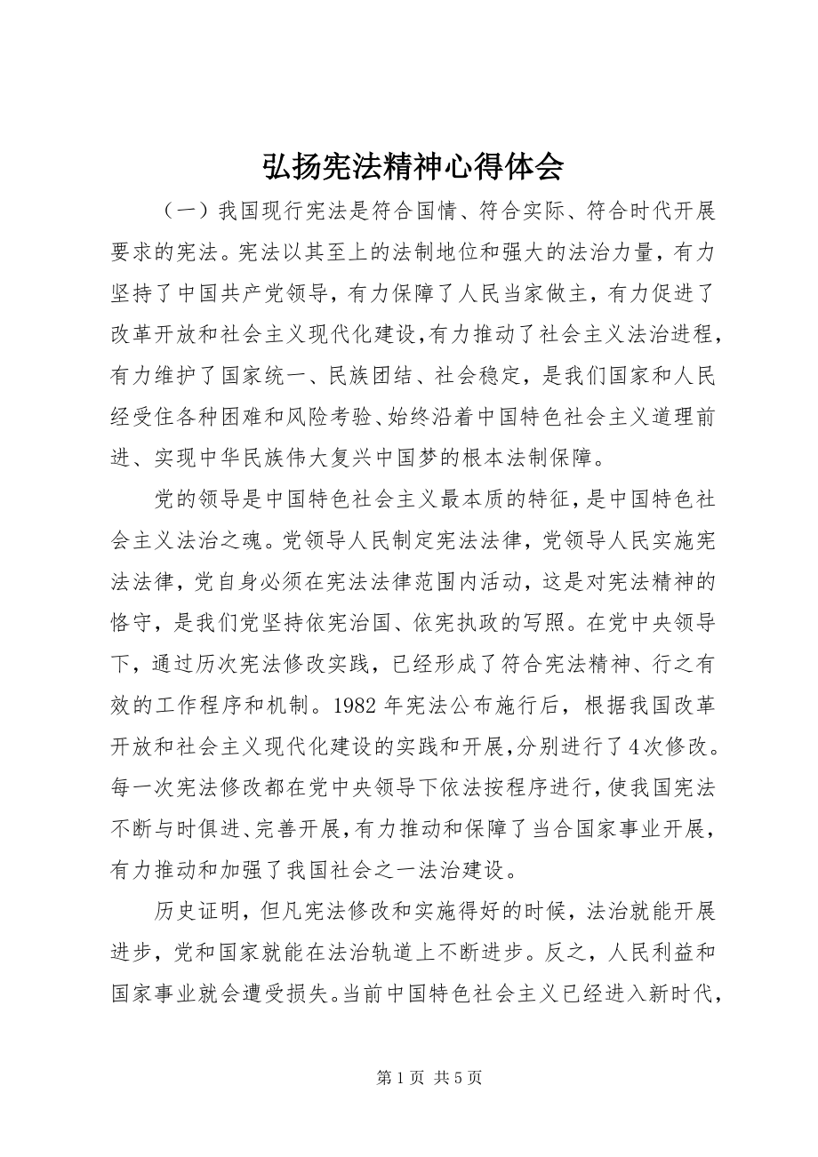 2023年弘扬宪法精神心得体会.docx_第1页