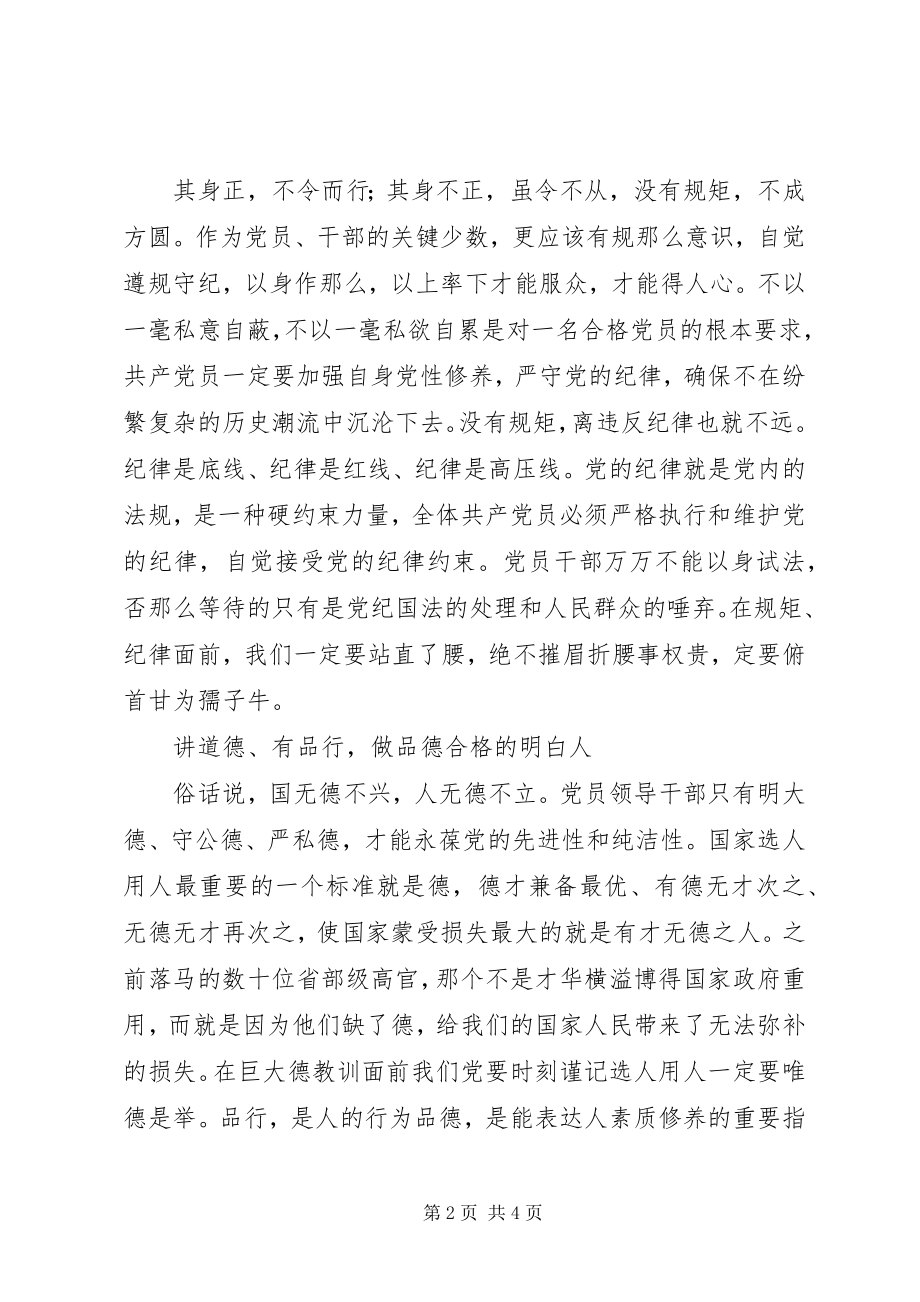 2023年“四讲四有”党课讲稿以“四讲四有”为准绳量合格党员之“长短”新编.docx_第2页