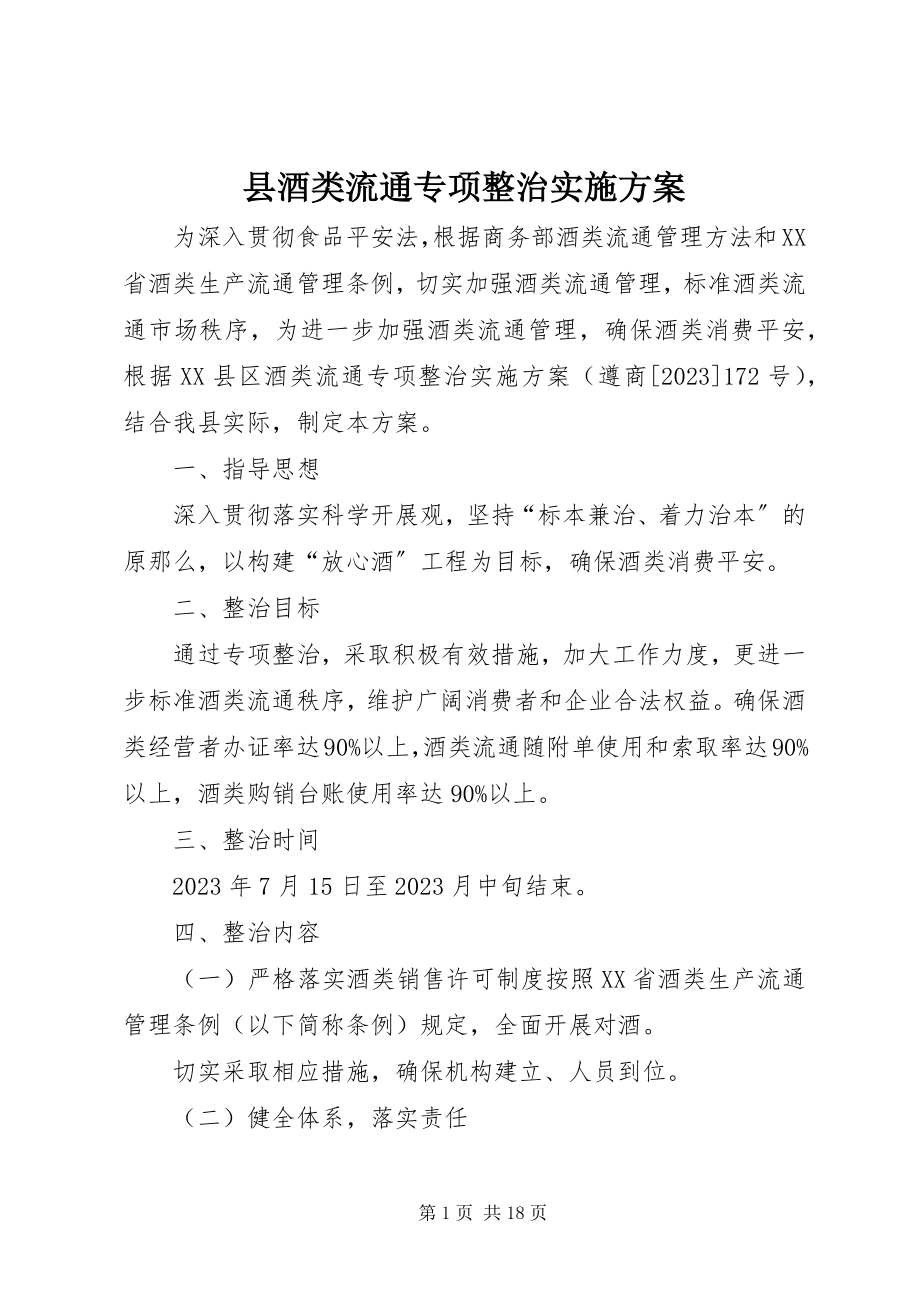 2023年县酒类流通专项整治实施方案.docx_第1页