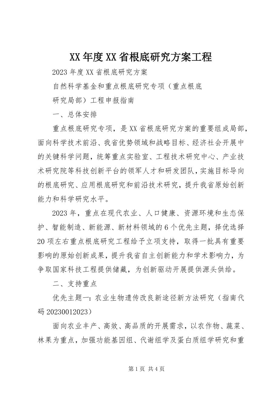 2023年XX省基础研究计划项目.docx_第1页