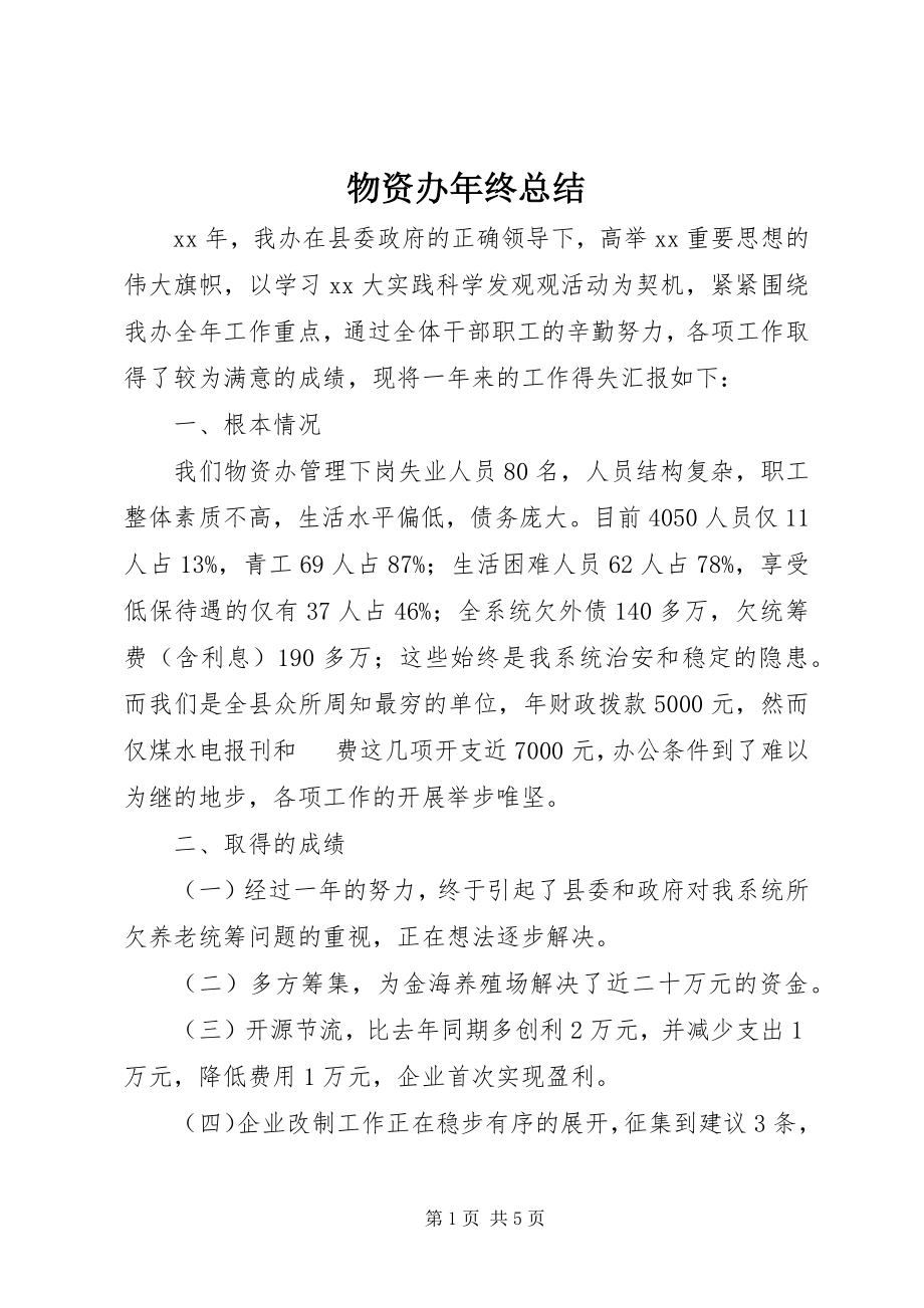 2023年物资办年终总结.docx_第1页