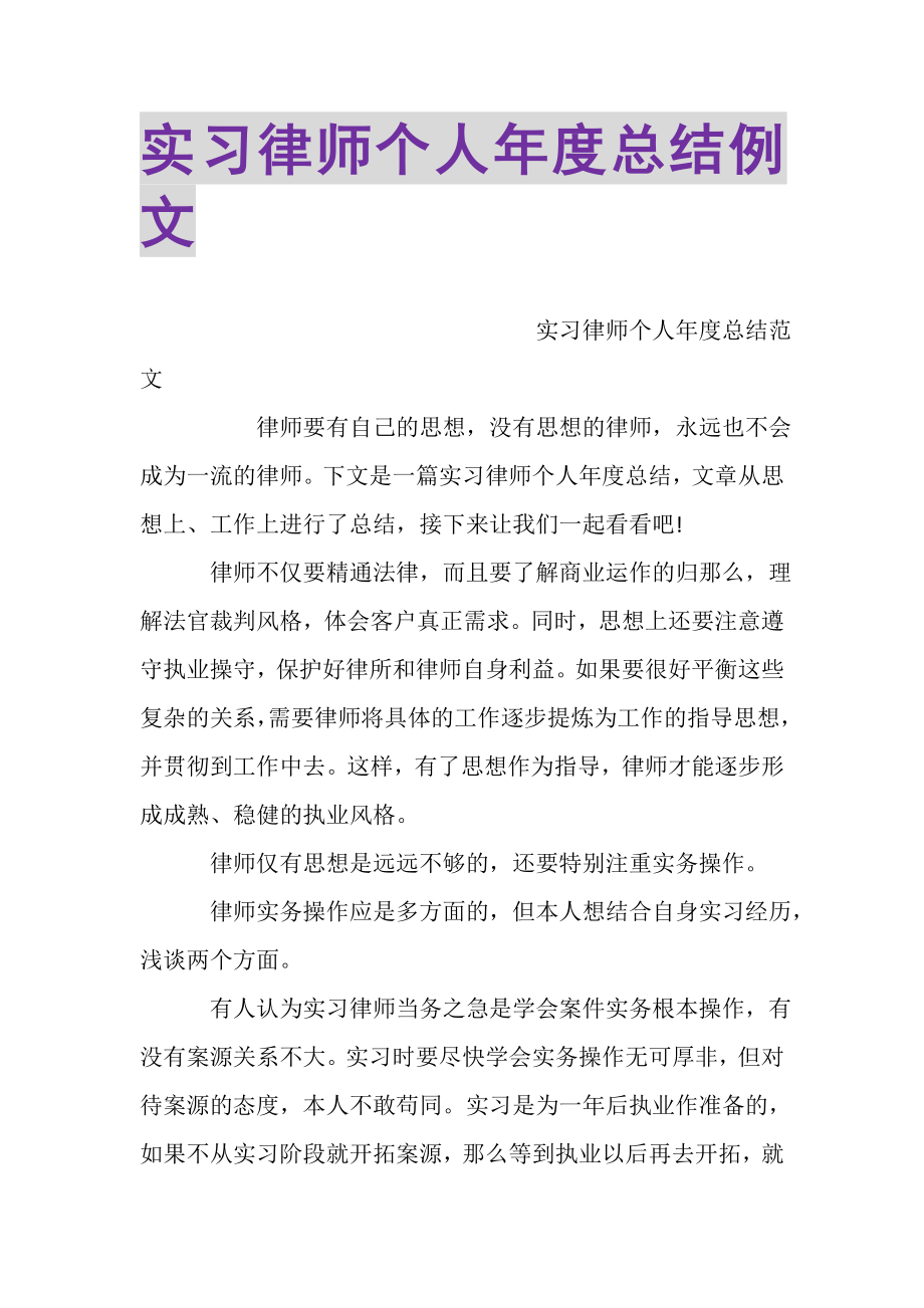 2023年实习律师个人年度总结例文.doc_第1页