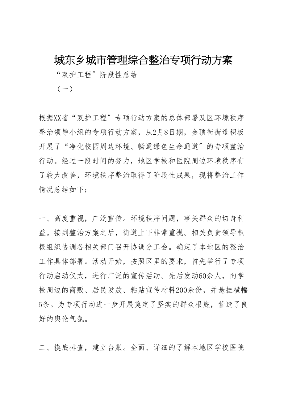 2023年城东乡城市管理综合整治专项行动方案 .doc_第1页