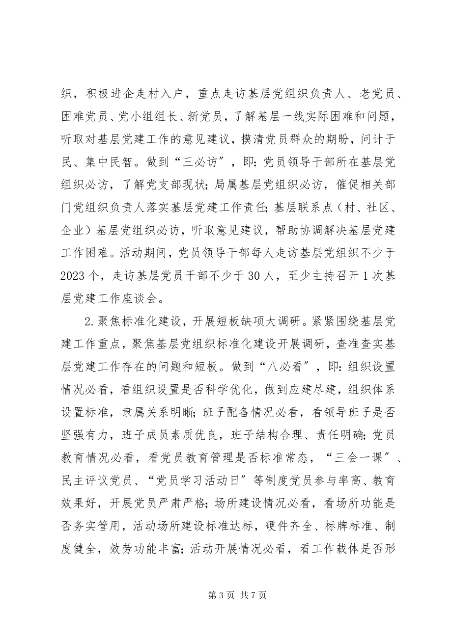 2023年基层党建“大走访、大调研、大宣讲、大督查、大整改”活动方案[最终定稿.docx_第3页