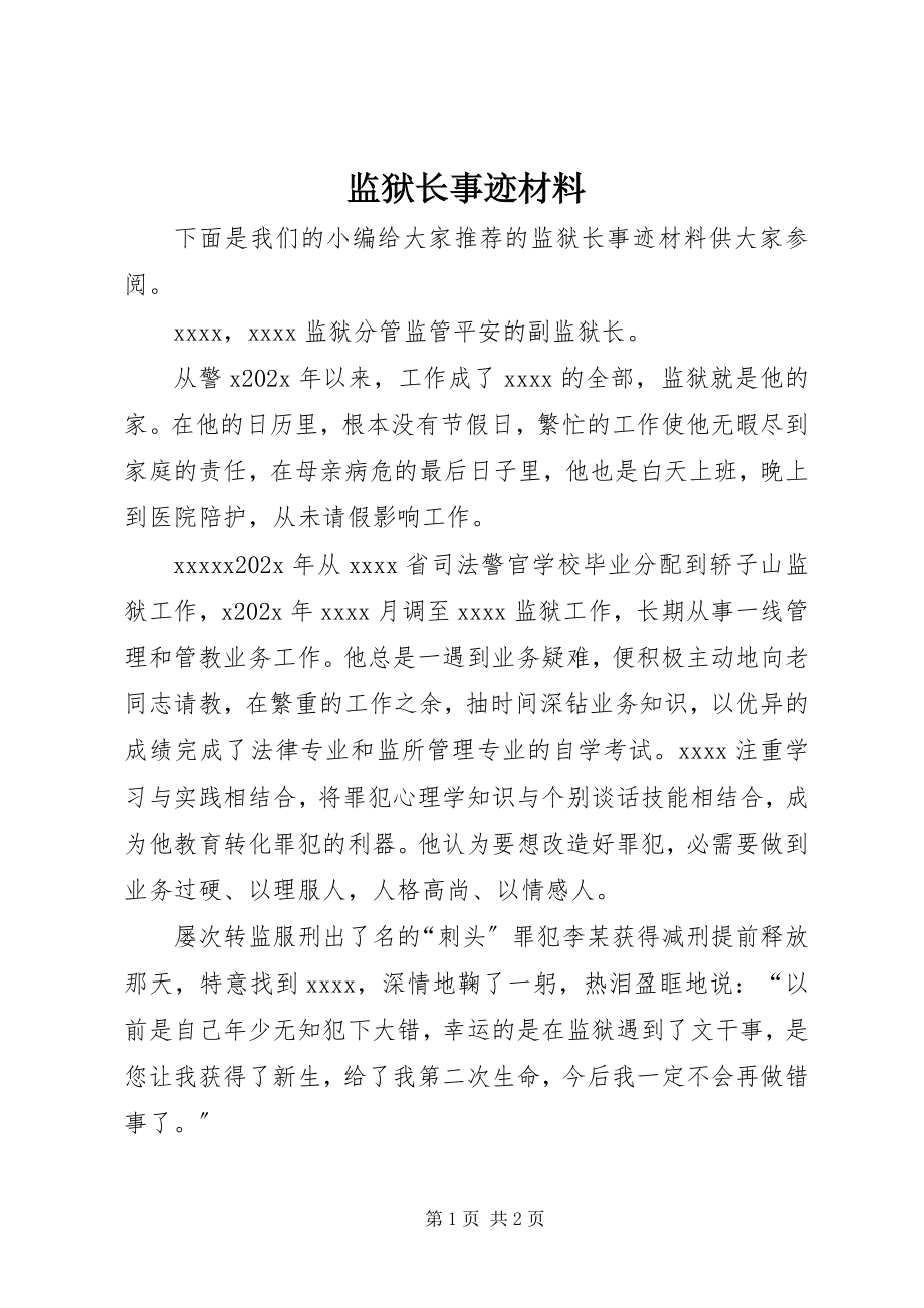 2023年监狱长事迹材料.docx_第1页