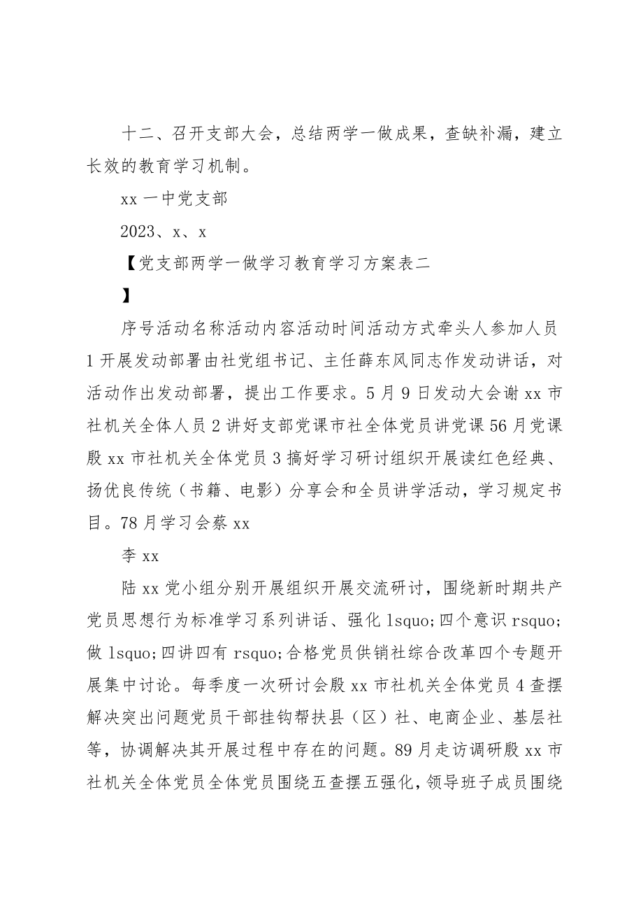 2023年党支部两学一做学习教育学习计划表.docx_第3页