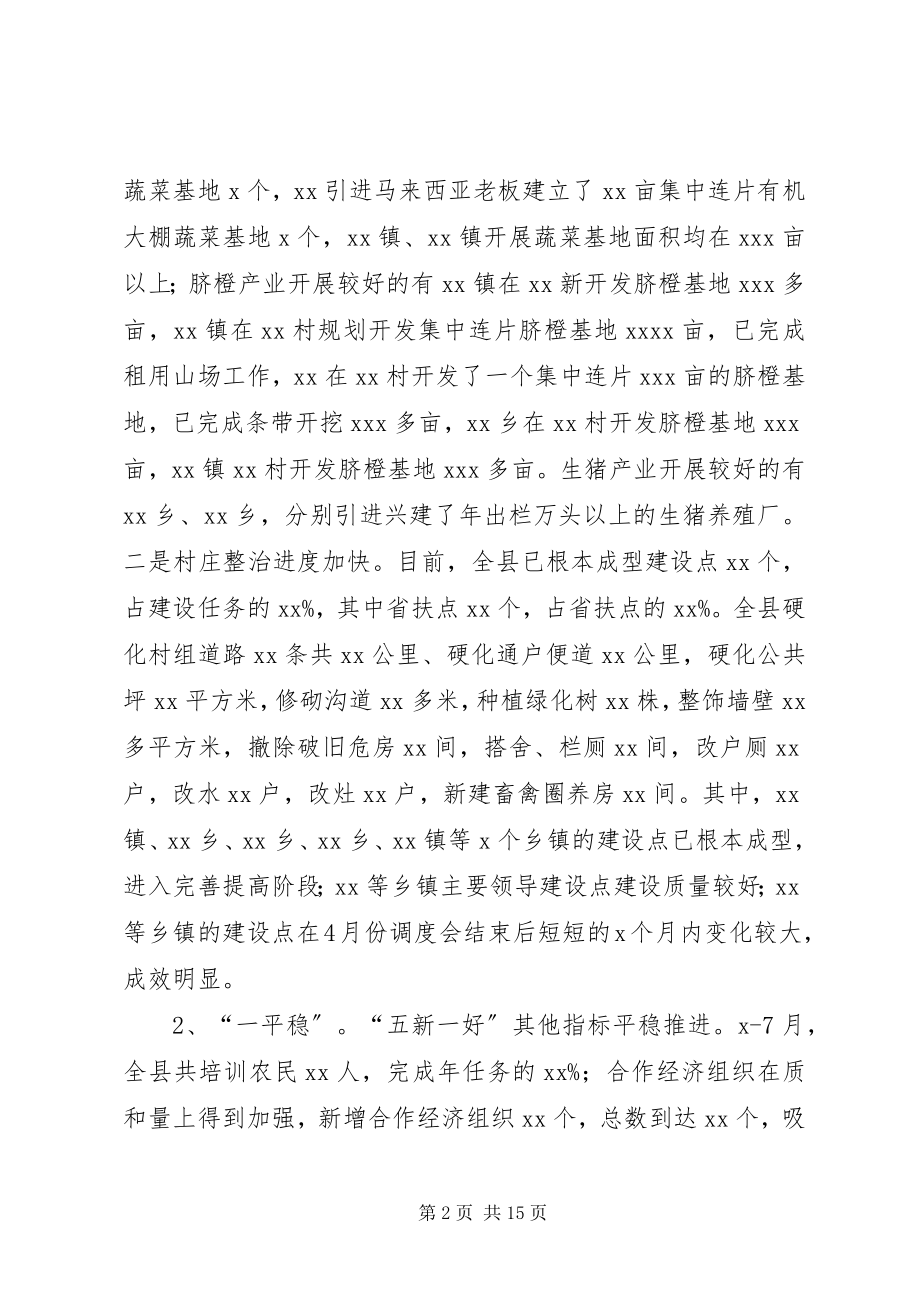 2023年在全县新农村建设工作现场督查调度会上的致辞.docx_第2页