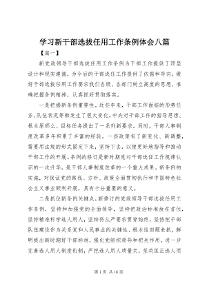 2023年学习新干部选拔任用工作条例体会八篇.docx