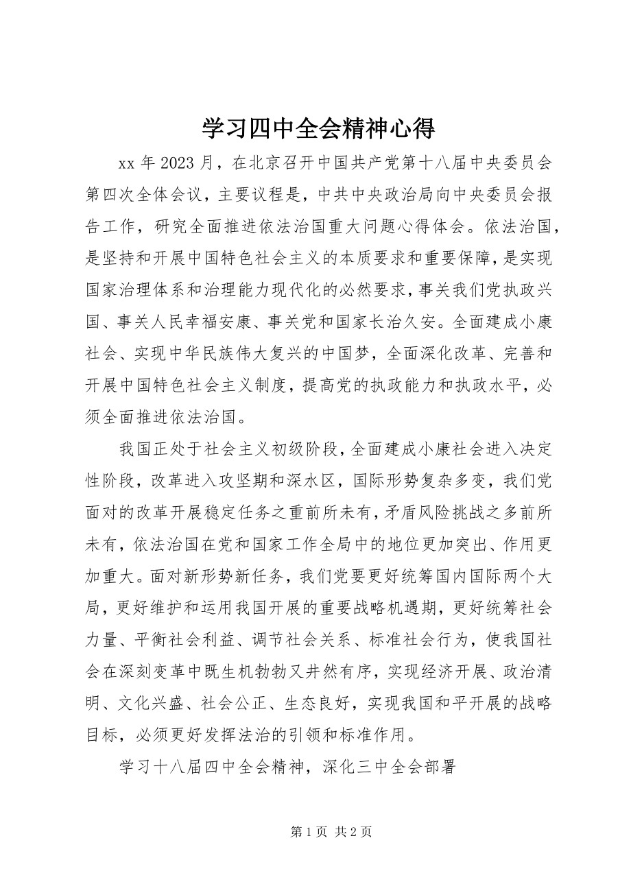 2023年学习四中全会精神心得.docx_第1页