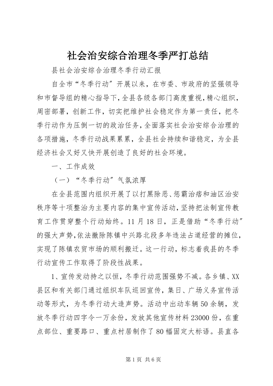 2023年社会治安综合治理冬季严打总结.docx_第1页