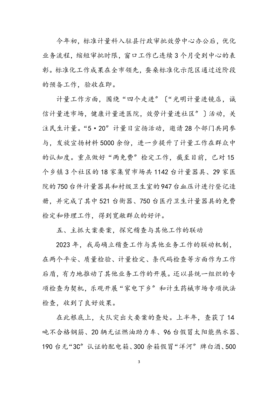 2023年质监局严监管促发展半年工作总结.docx_第3页