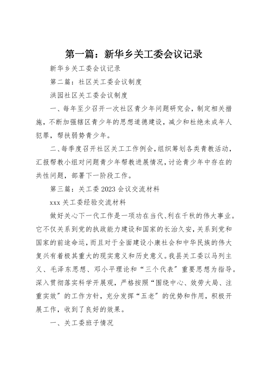 2023年xx新华乡关工委会议记录新编.docx_第1页