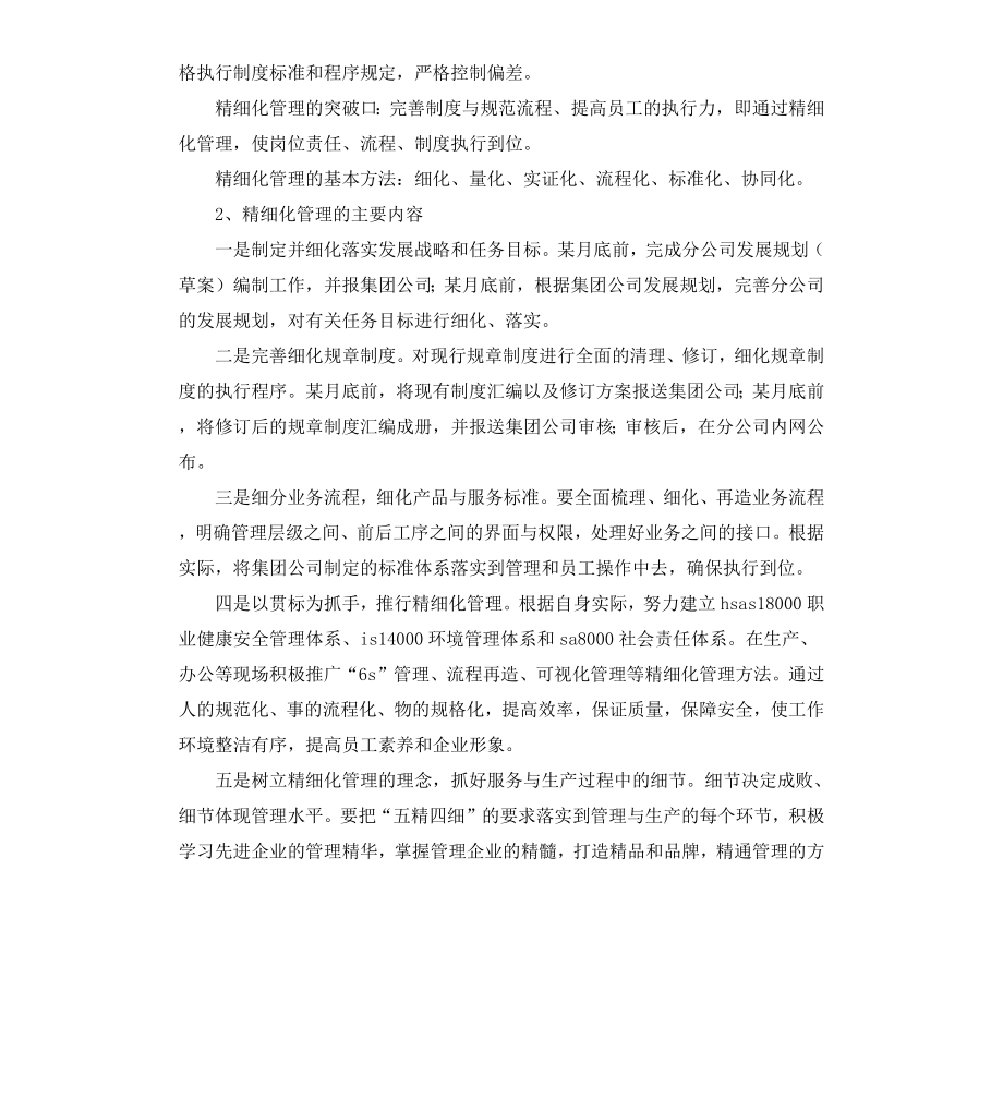 公司精细化管理执行方案.docx_第2页