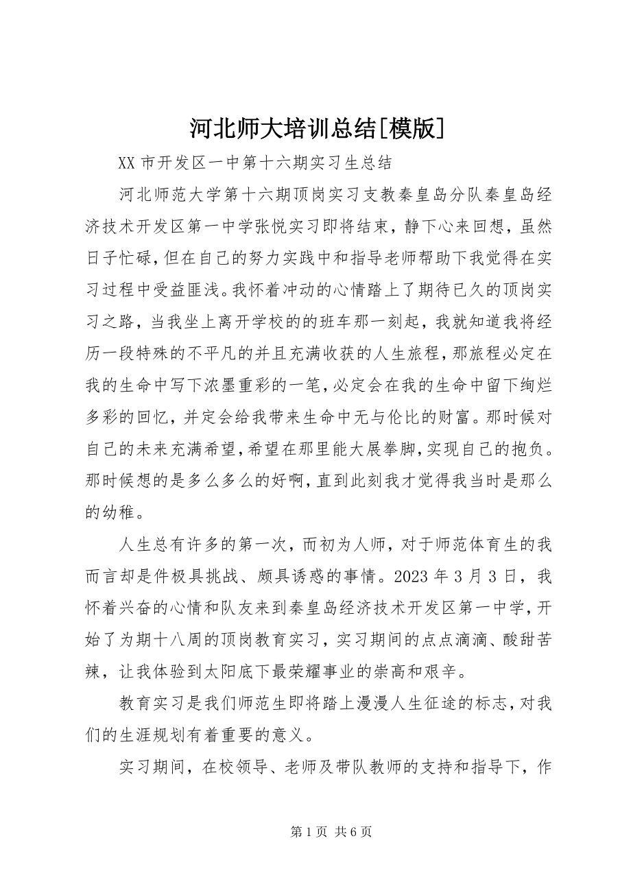 2023年河北师大培训总结模版.docx_第1页