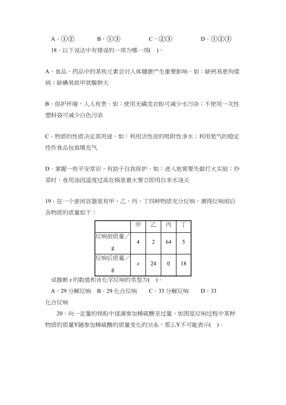 2023年日照市中等学校招生考试理综化学部分初中化学.docx_第2页