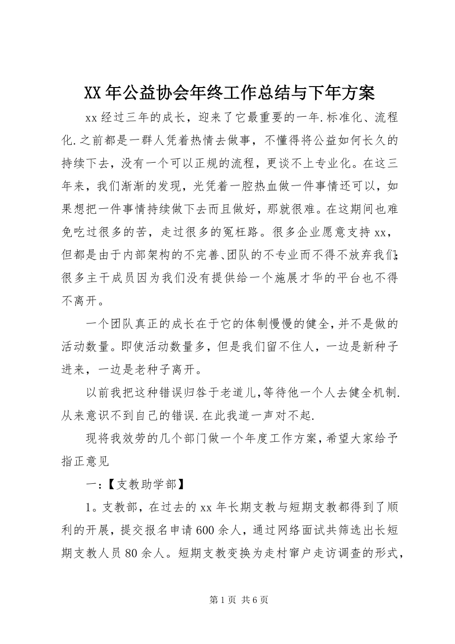 2023年公益协会终工作总结与下计划.docx_第1页