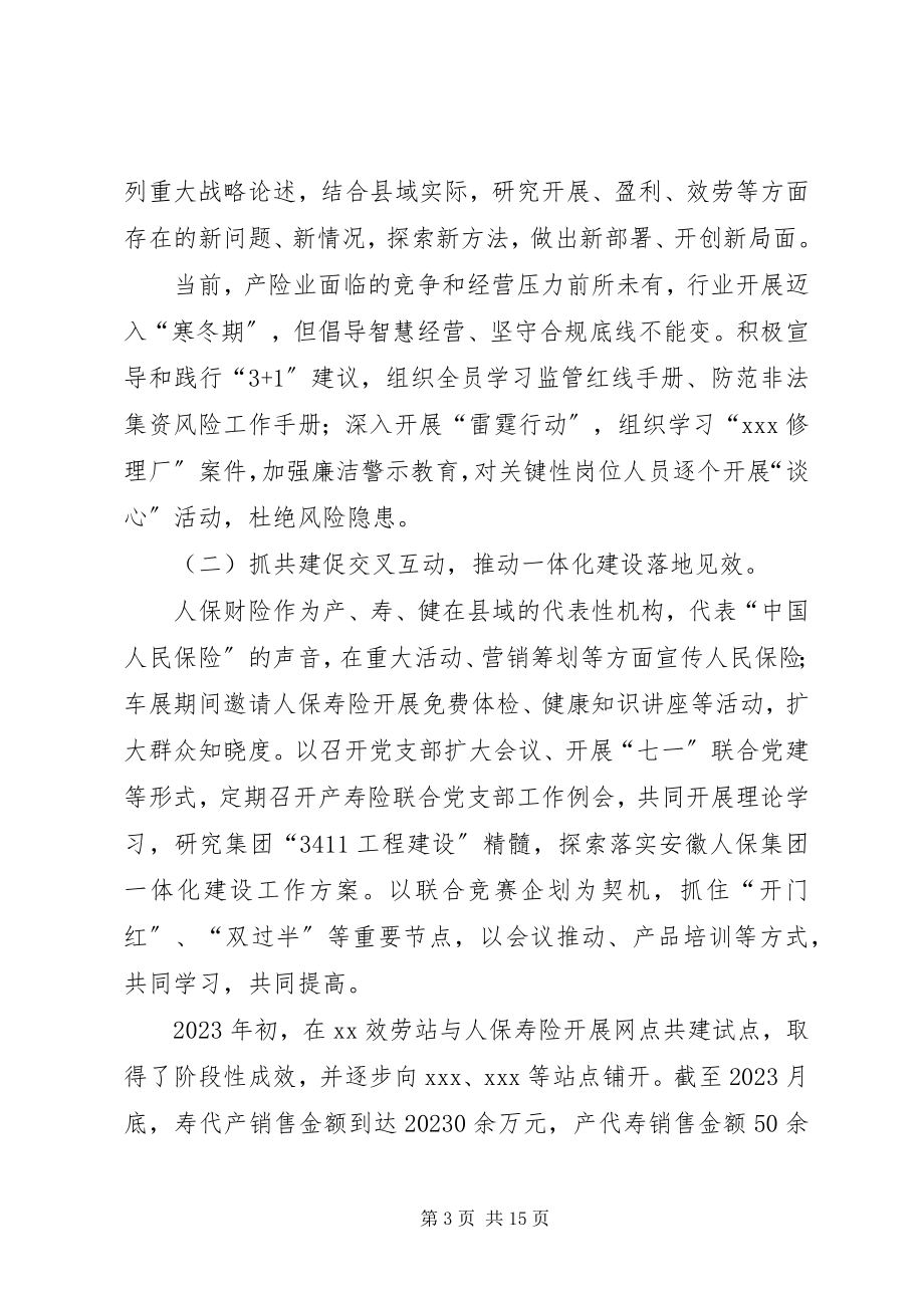 2023年人保财险支公司抓党建促业务总体情况汇报.docx_第3页