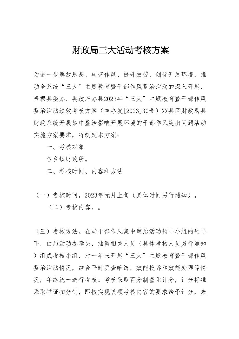 2023年财政局三大活动考核方案.doc_第1页