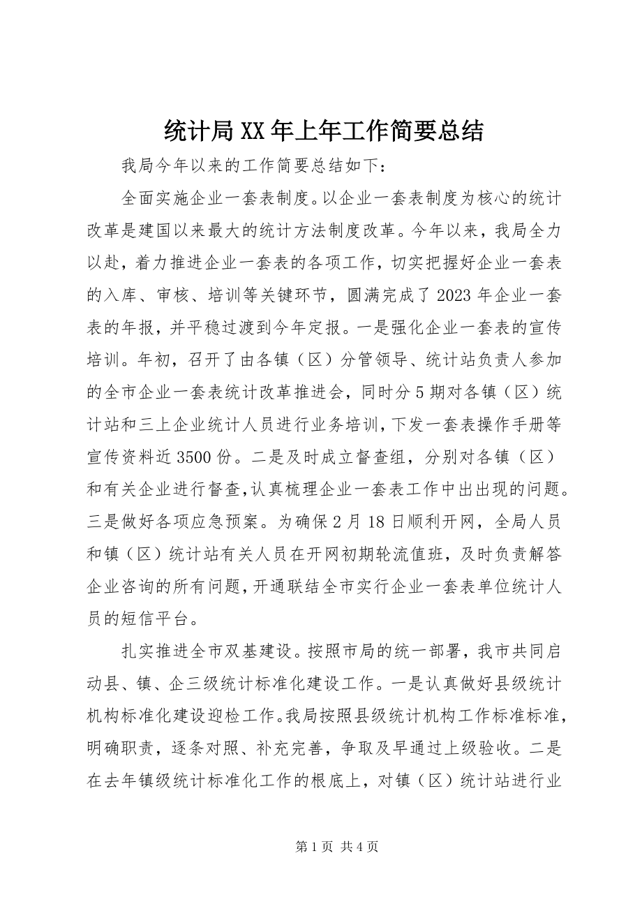 2023年统计局上年工作简要总结.docx_第1页