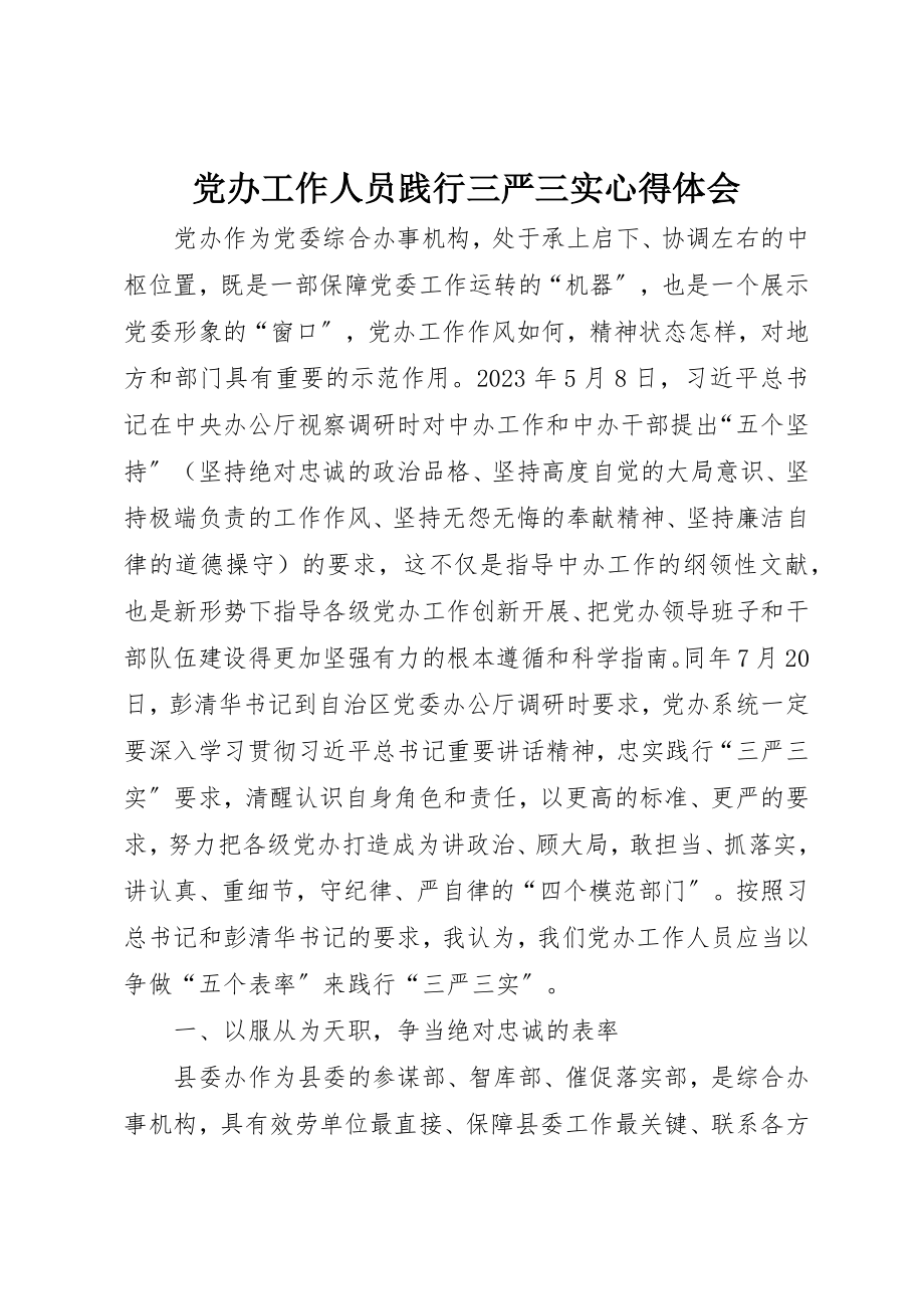 2023年党办工作人员践行三严三实心得体会.docx_第1页