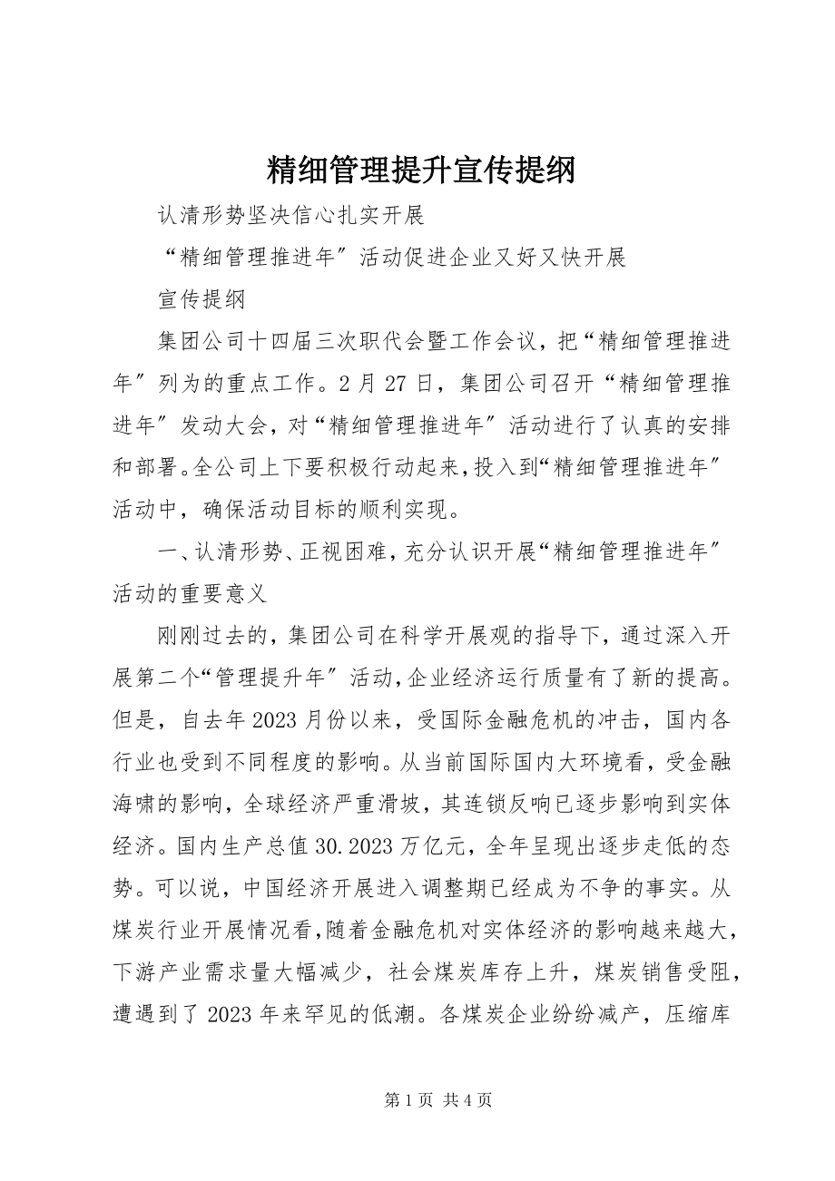 2023年精细管理提升宣传提纲.docx_第1页