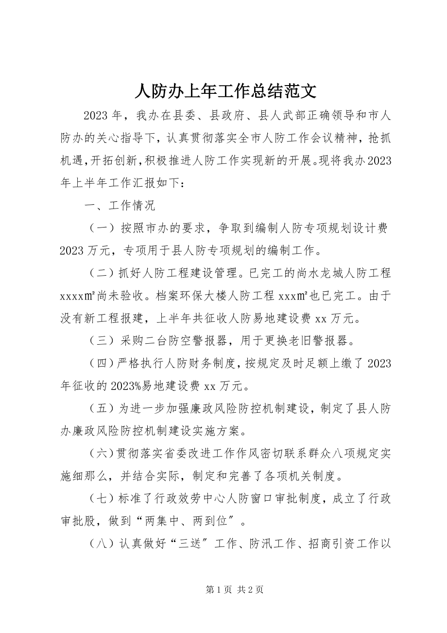 2023年人防办上年工作总结2.docx_第1页