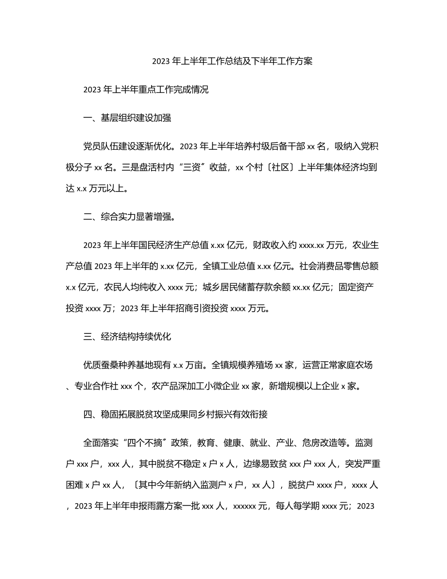 2023年上半年工作总结及下半年工作计划.docx_第1页