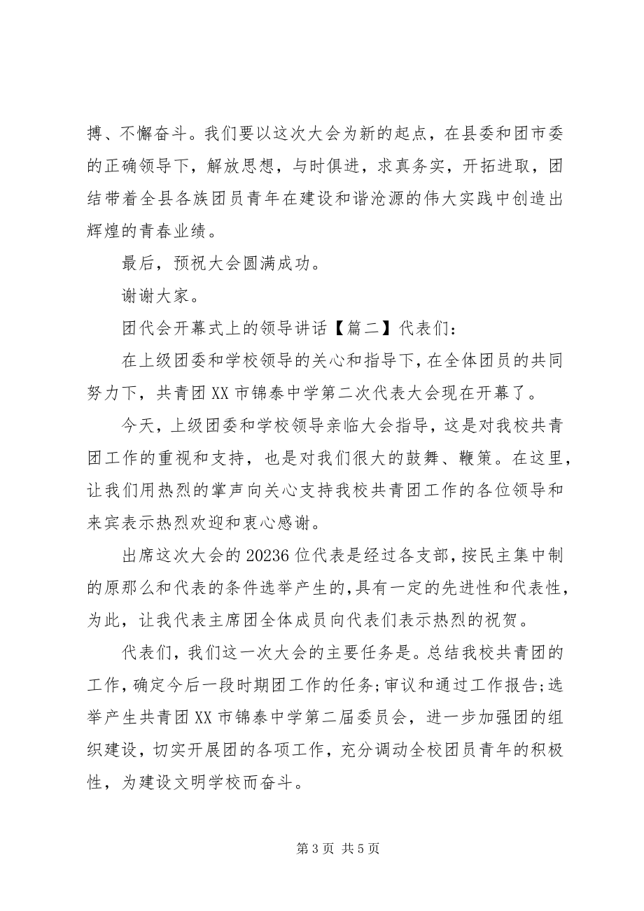 2023年团代会开幕式上的领导致辞.docx_第3页