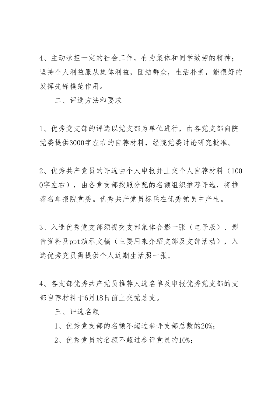 2023年优秀党支部优秀党员和优秀党员标兵评选表彰活动方案 .doc_第3页