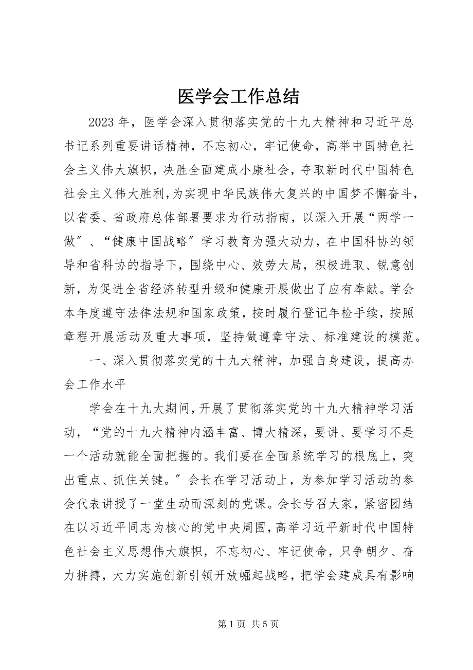 2023年医学会工作总结.docx_第1页