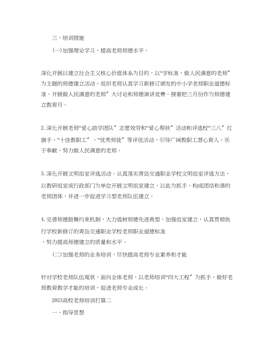 2023年高校教师培训计划.docx_第2页