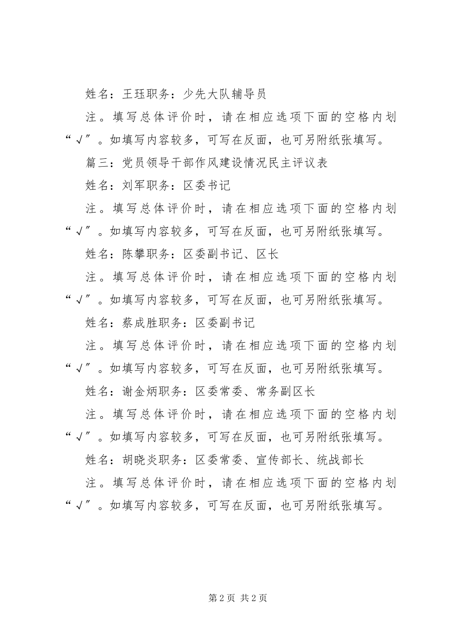 2023年领导干部作风建设情况民主评议表.docx_第2页