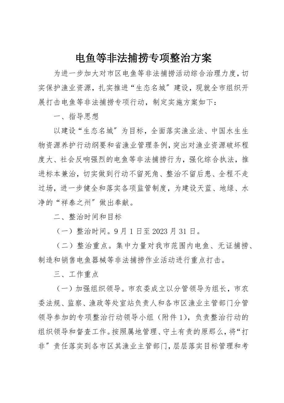 2023年电鱼等非法捕捞专项整治方案新编.docx_第1页