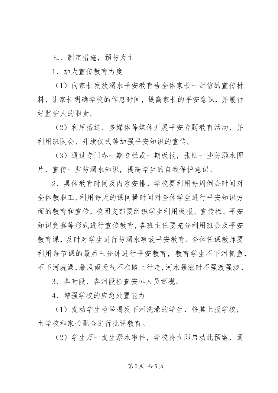 2023年耿巷初中防溺水工作应急预案.docx_第2页