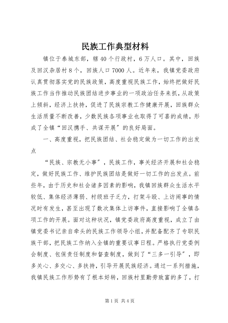 2023年民族工作典型材料.docx_第1页