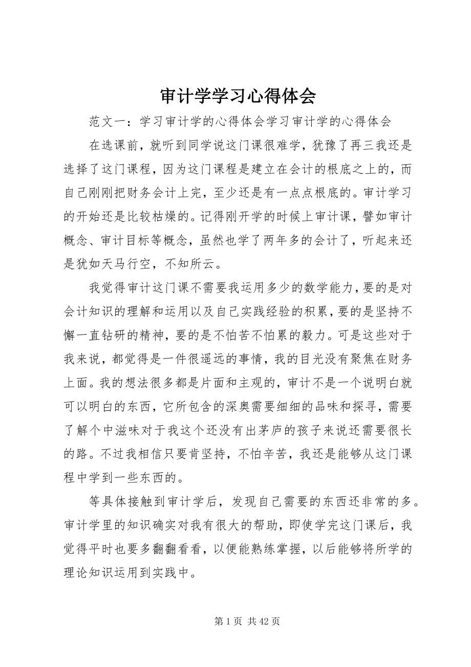 2023年审计学学习心得体会.docx_第1页