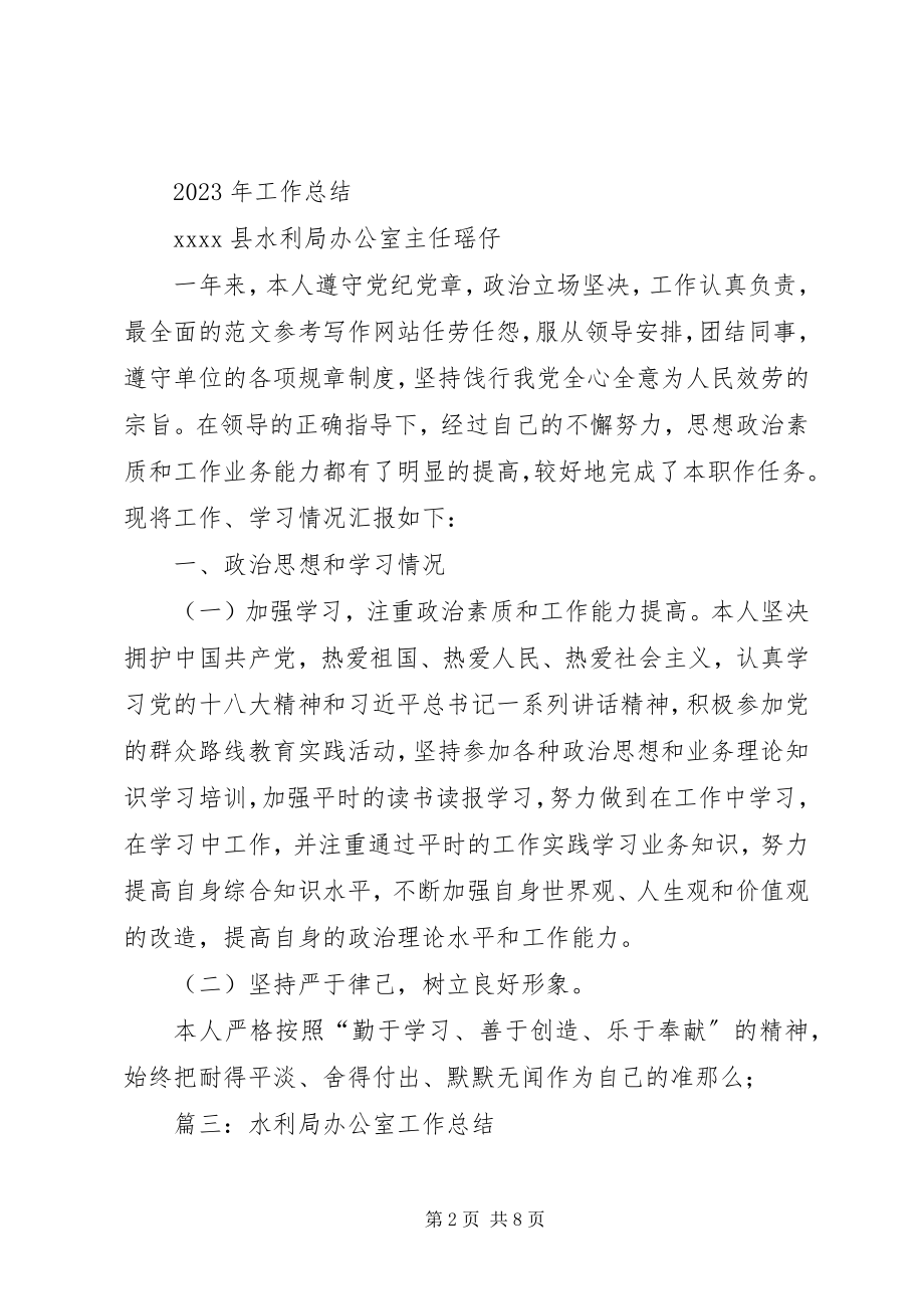 2023年水利局办公室主任个人总结.docx_第2页