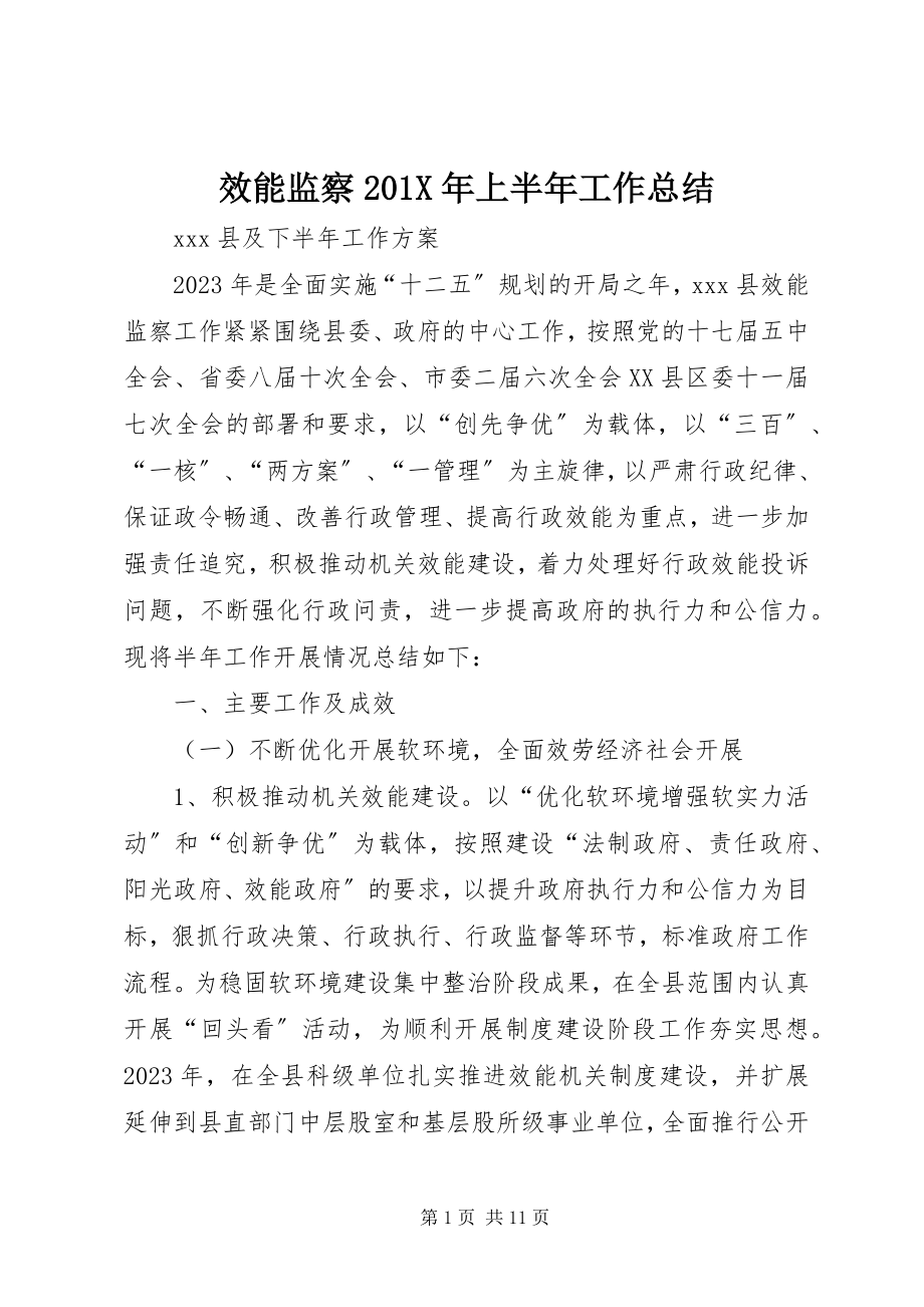 2023年效能监察上半年工作总结2.docx_第1页