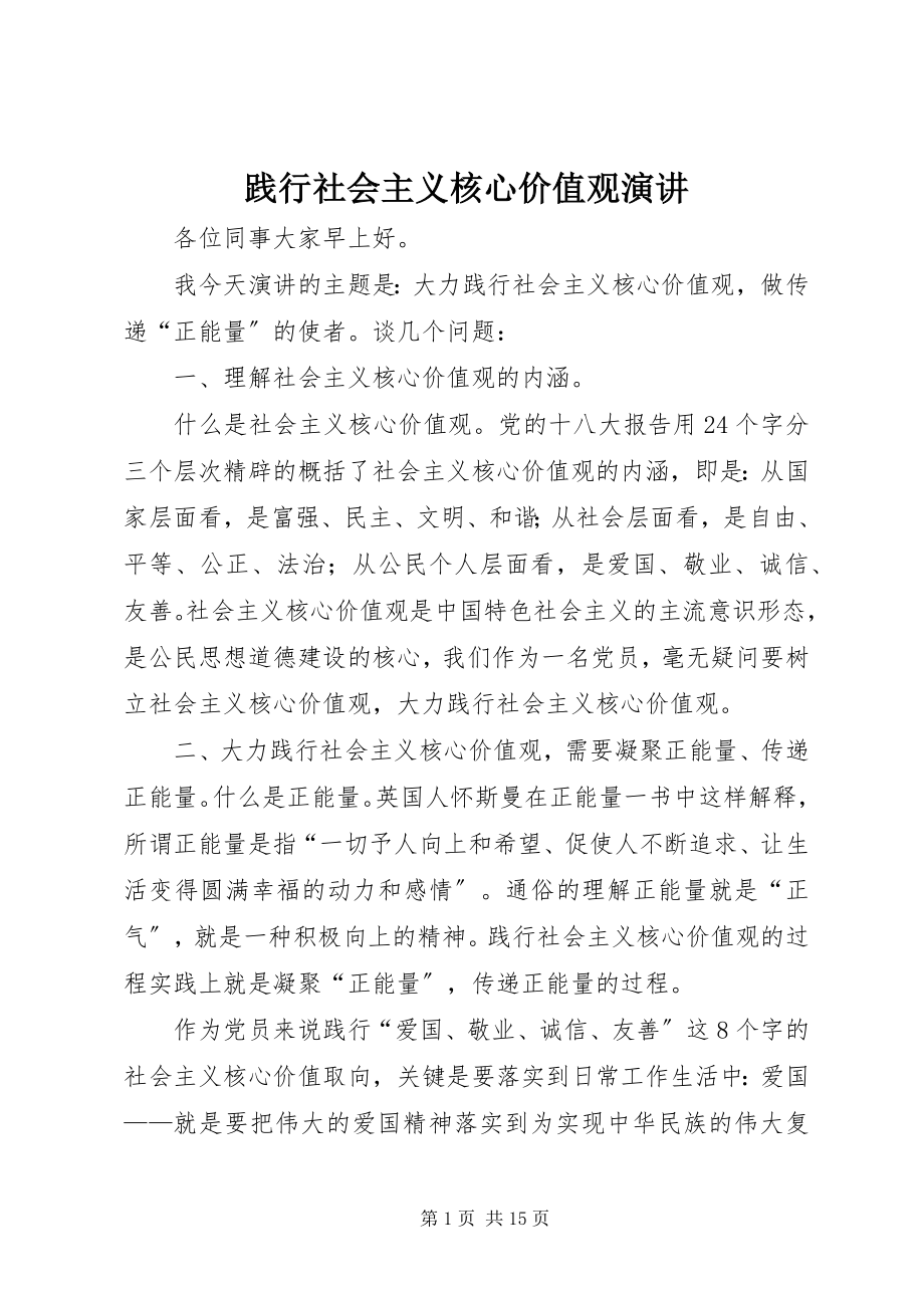 2023年践行社会主义核心价值观演讲.docx_第1页