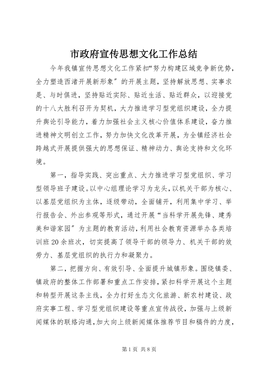 2023年市政府宣传思想文化工作总结.docx_第1页