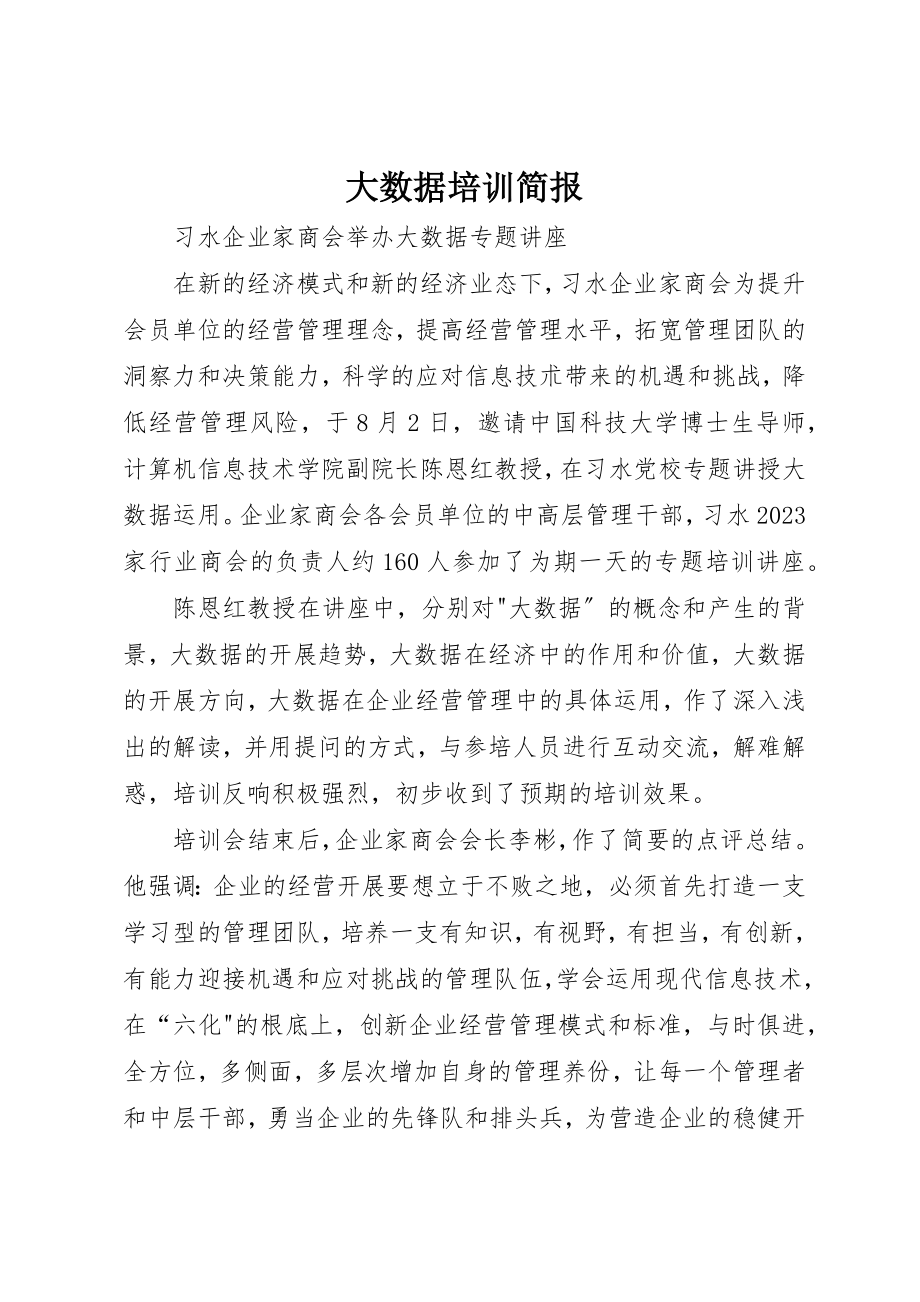 2023年大数据培训简报新编.docx_第1页