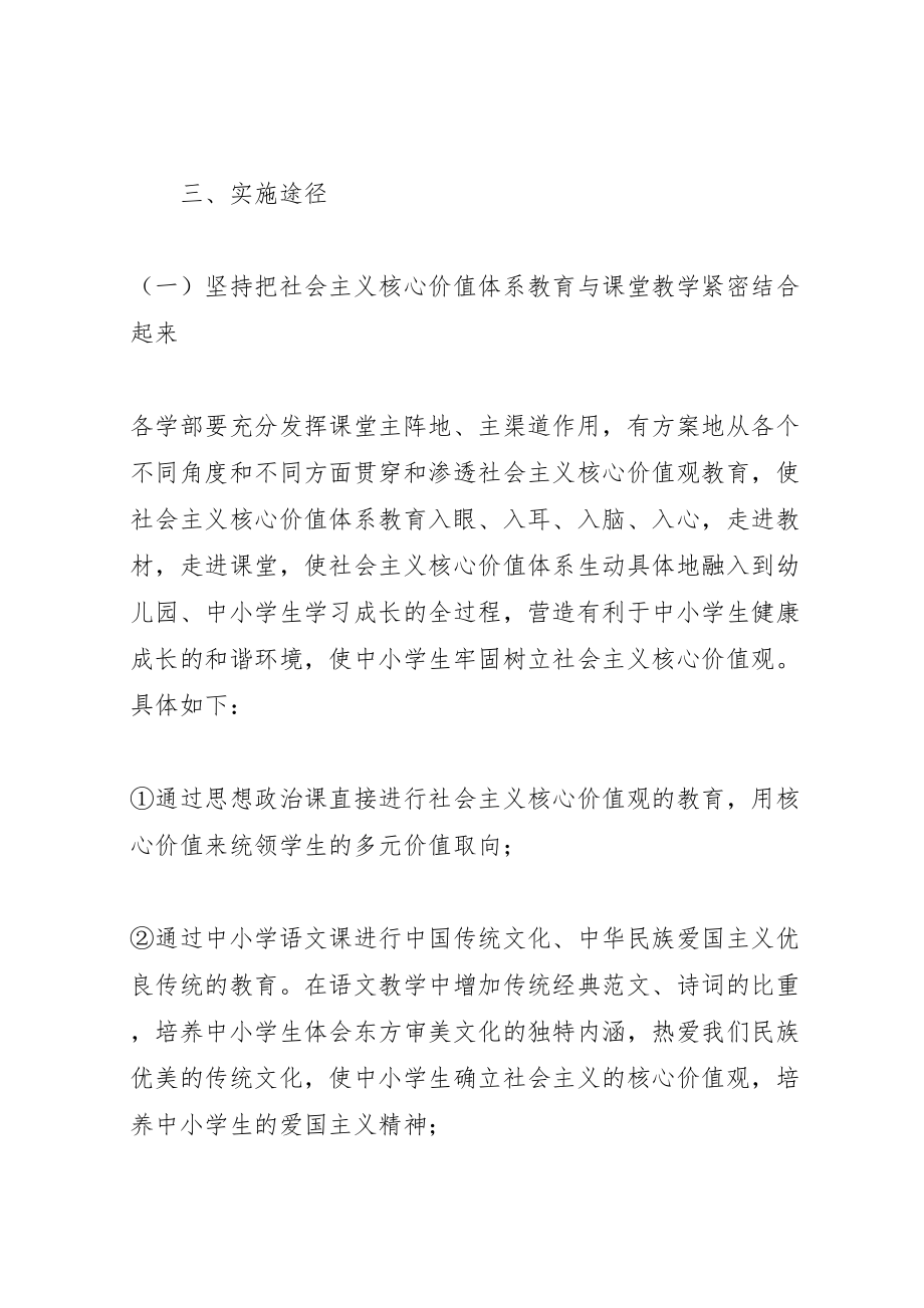 2023年学校培育和践行社会主义核心价值观活动实施方案.doc_第3页