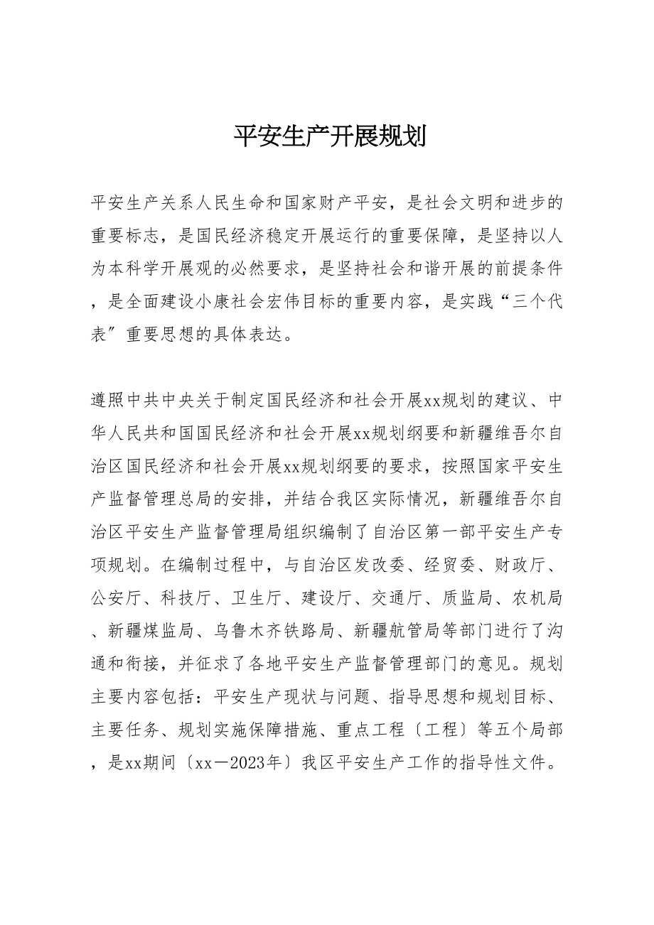 2023年安全生产发展规划.doc_第1页