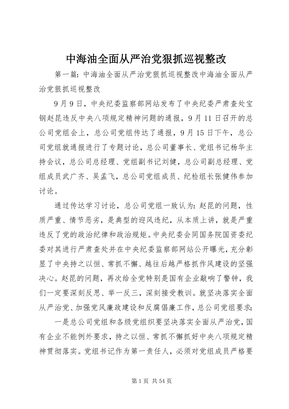 2023年中海油全面从严治党狠抓巡视整改.docx_第1页