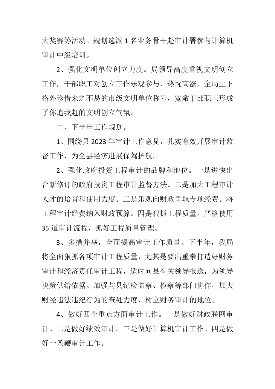 2023年审计局2023年半年工作总结暨下年工作计划.docx_第3页