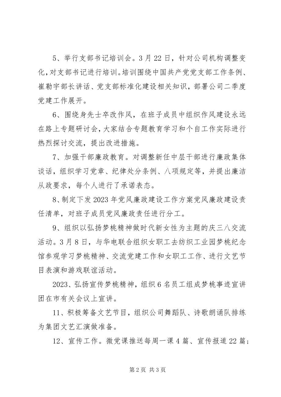 2023年公司党委3月党建工作总结和4月工作计划.docx_第2页