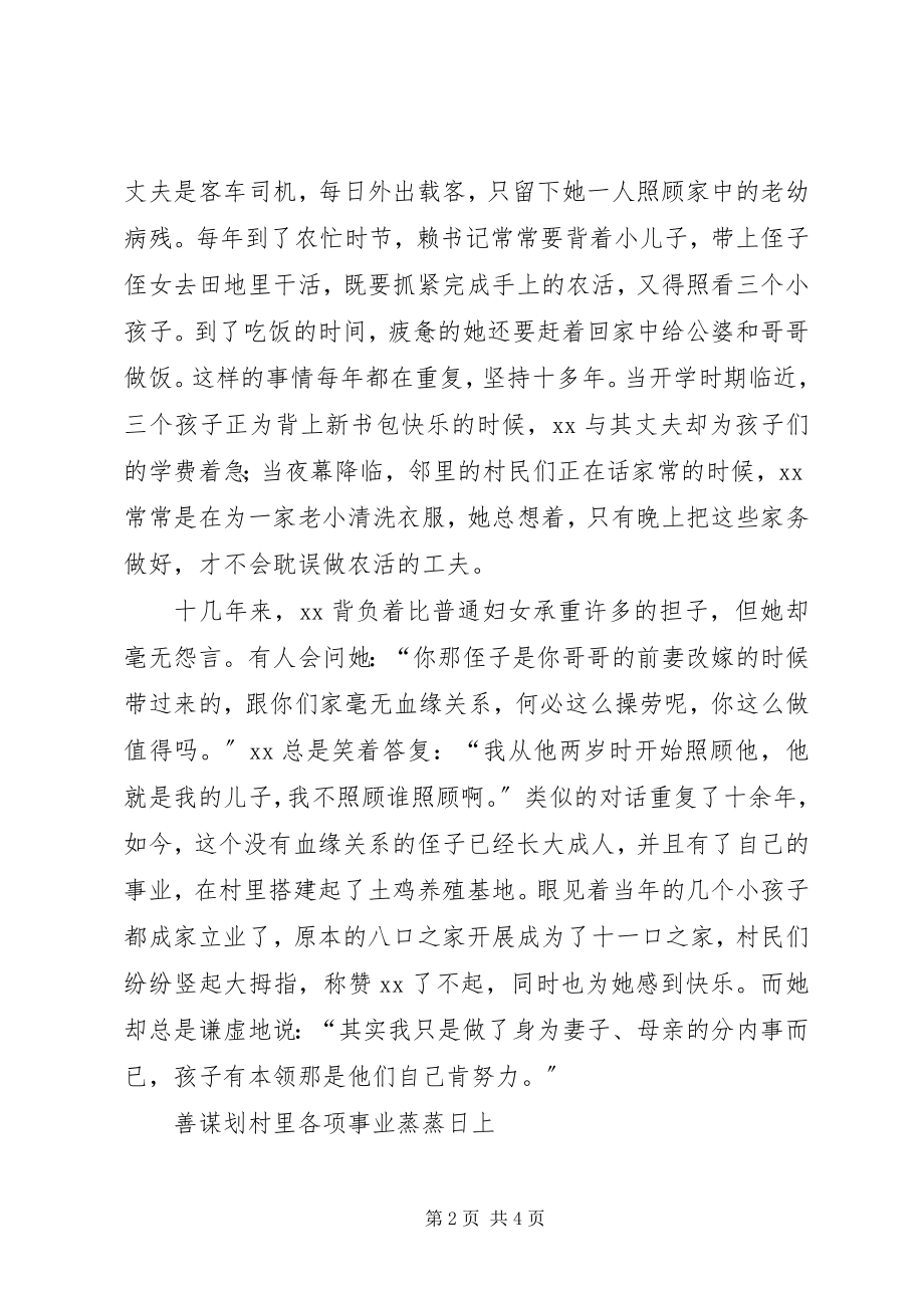 2023年女村支部书记个人先进事迹.docx_第2页