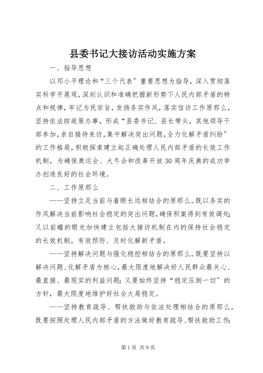 2023年县委书记大接访活动实施方案.docx_第1页